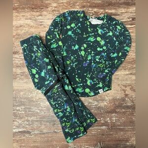 Posh Kiddos | VGUC Splatter Print Long Sleeve Biker Jogger Set, Size 2T